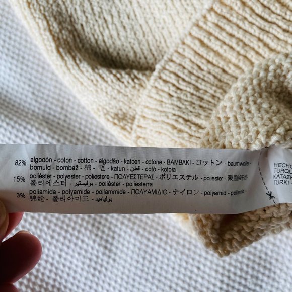 ZARA Men's Knitted Cream Colored Cotton Vest (Size: S-M) - Picture 6 of 7